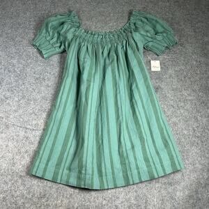 Free People Free-est Dress Womens Medium Mini Striped Green Cotton